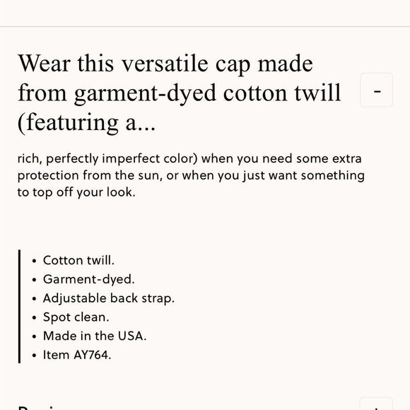 J.Crew NWT Made-in-the-USA garment-dyed twill baseball cap - Picture 3 of 10